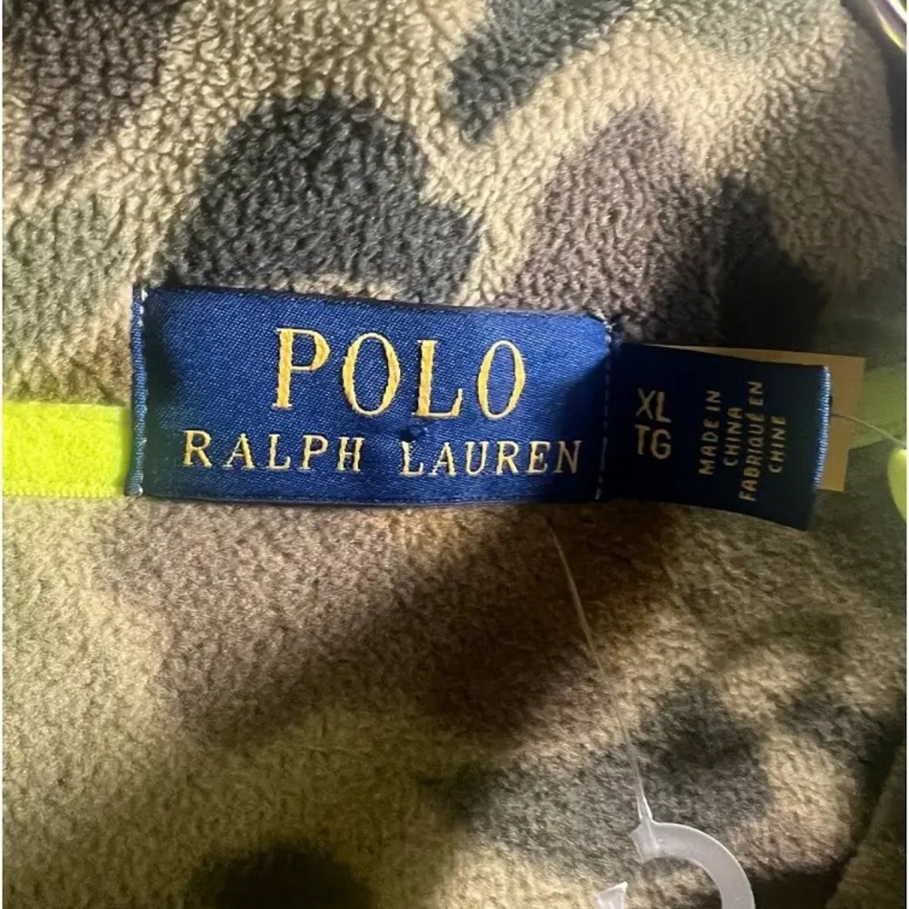 Mens Polo Ralph Lauren Camo Fleece Pullover Voyager Quarter Zip NWT - Picture 5 of 5